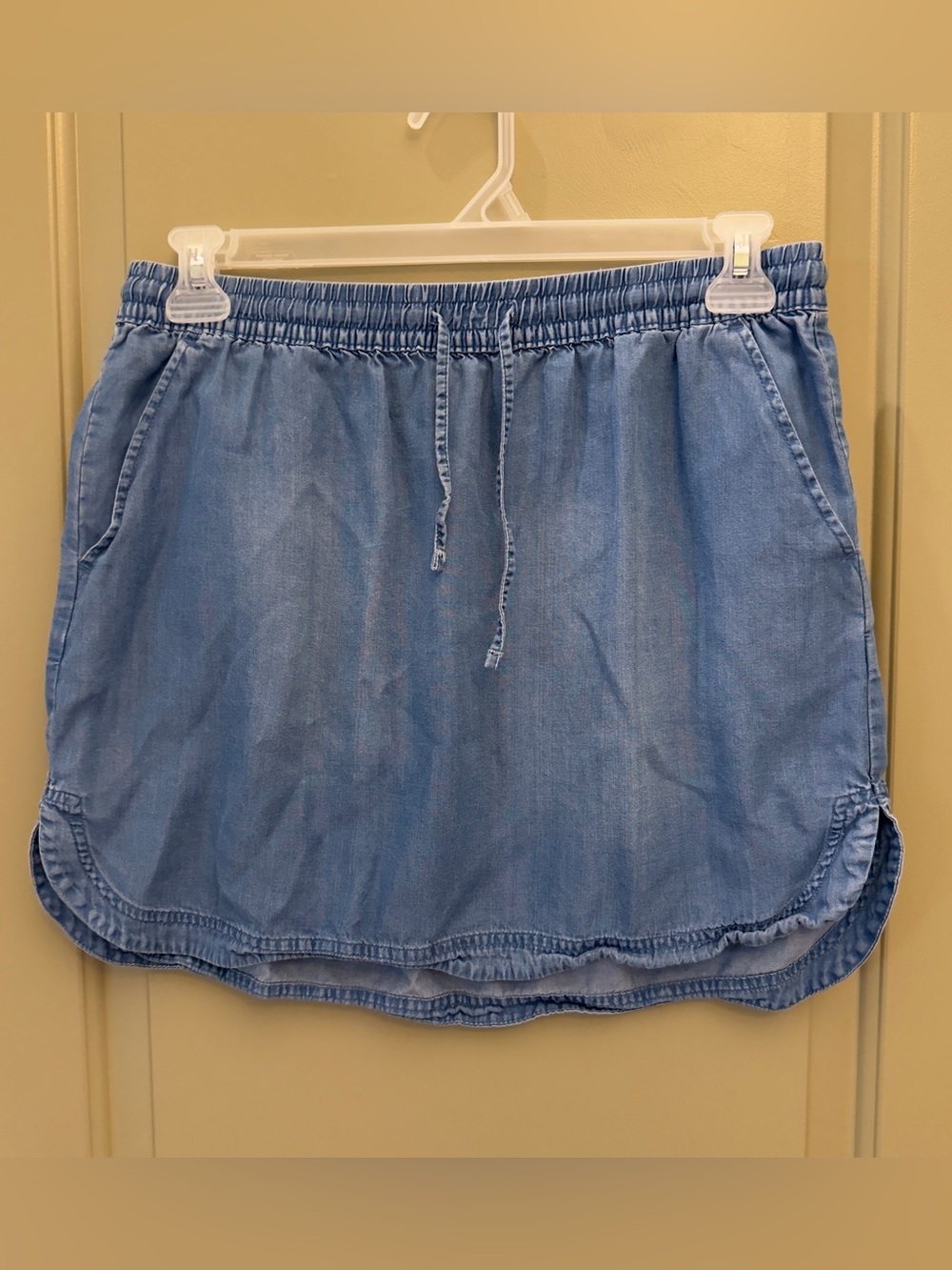 Merona Light Wash Denim Drawstring Mini Skirt